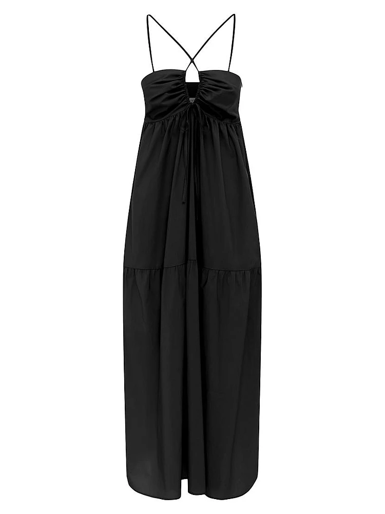 Hana Cross-Over Keyhole Maxi Dress