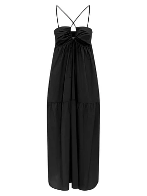 Hana Cross-Over Keyhole Maxi Dress