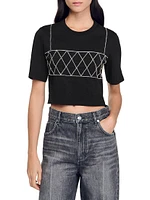 Rhinestone Cropped T-Shirt