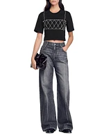 Rhinestone Cropped T-Shirt