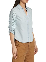 Porta Three-Quarter Sleeve Chambray Shirt