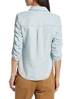 Porta Three-Quarter Sleeve Chambray Shirt