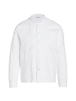 Village Garden Embroidered Cotton-Linen Shirt