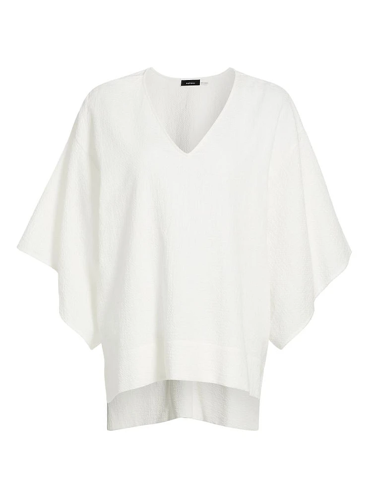 Onsen Butterfly-Sleeve Cotton Pajama Top