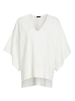 Onsen Butterfly-Sleeve Cotton Pajama Top