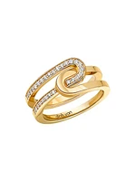 Maillon Star Small 18K Yellow Gold & 0.2 TCW Diamond Ring