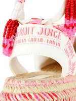 Pink Fruit Juice Platform Espadrille Sandals