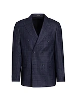 COLLECTION Tonal Double-Breasted Windowpane Sportcoat