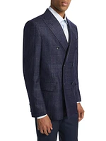 COLLECTION Tonal Double-Breasted Windowpane Sportcoat