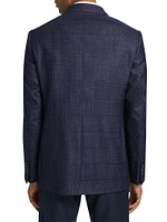 COLLECTION Tonal Double-Breasted Windowpane Sportcoat