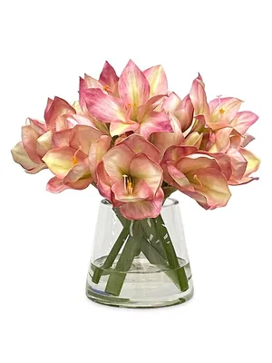 Faux Amaryllis Floral Arrangement