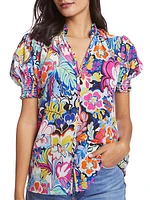 Mila Floral Short-Sleeve Blouse