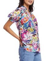 Mila Floral Short-Sleeve Blouse