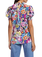 Mila Floral Short-Sleeve Blouse