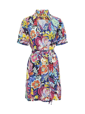 Carolina Printed Mini Shirtdress