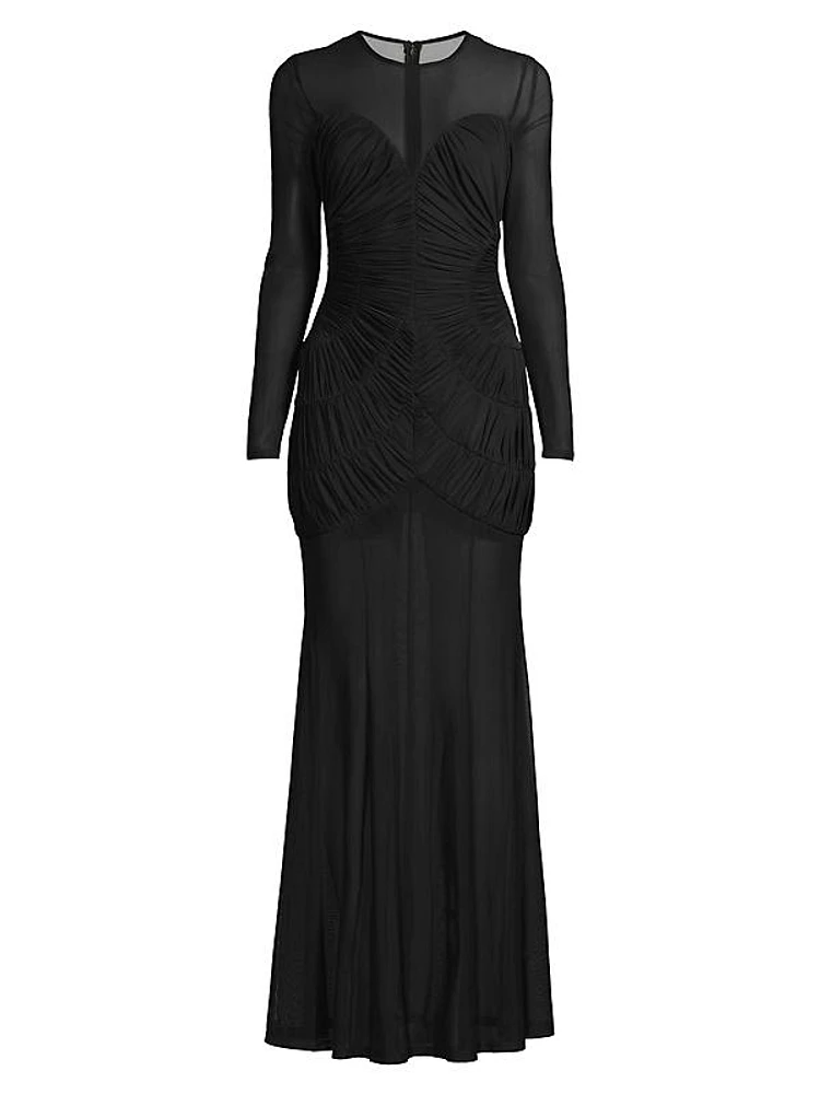 Dreamscape Talitha Sheer Ruched Gown