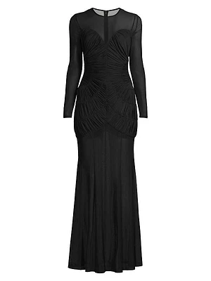 Dreamscape Talitha Sheer Ruched Gown