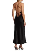 Twisted Satin Silk Cut-Out Slipdress