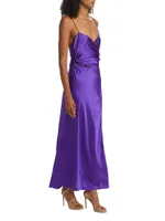 V-Neck Wrap Silk Gown