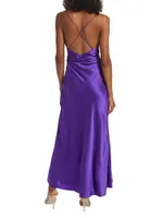 V-Neck Wrap Silk Gown