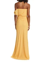 Draped Off-The-Shoulder Gown