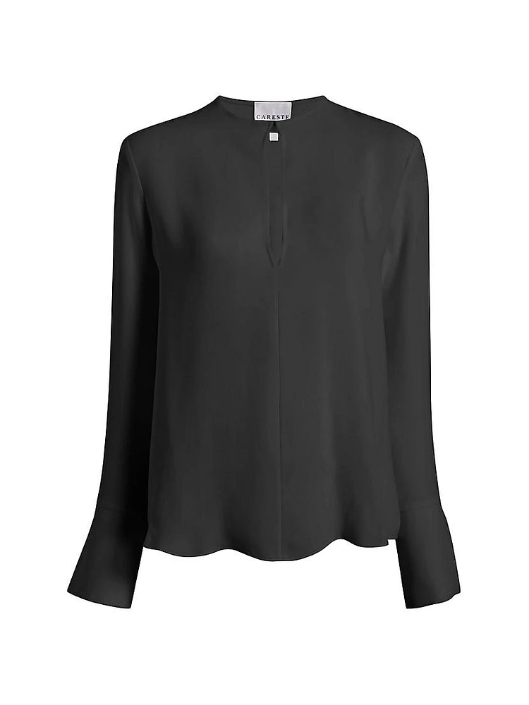 Jolie Silk Keyhole Top