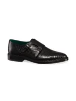 Matted Crocodile Monk Strap Shoes