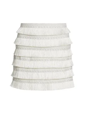 Metallic Fringe Miniskirt