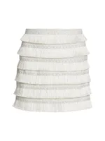 Metallic Fringe Miniskirt