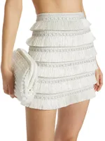 Metallic Fringe Miniskirt