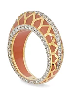 18K Yellow Gold, Enamel & 1.08 TCW Diamond Ring