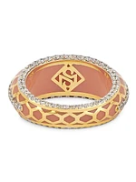 18K Yellow Gold, Enamel & 1.08 TCW Diamond Ring