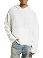 Virgin Wool Intarsia Hoodie Sweater