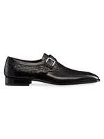 Calfskin and Matted Crocodile Leather Dress Shoes