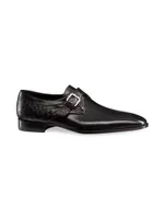 Calfskin and Matted Crocodile Leather Dress Shoes