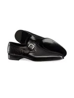 Calfskin and Matted Crocodile Leather Dress Shoes