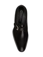 Calfskin and Matted Crocodile Leather Dress Shoes