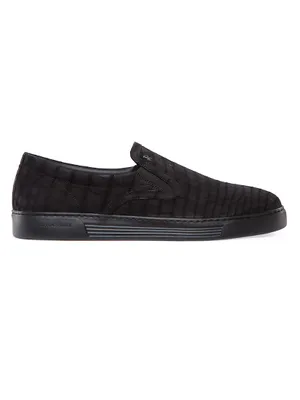 Nubuck Crocodile Leather Slip-on