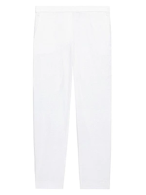 Treeca Linen Slim-Leg Cropped Pants