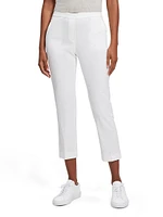 Treeca Linen Slim-Leg Cropped Pants