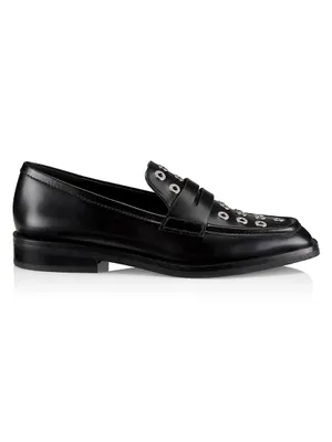 Alexa Eyelet Leather Penny Loafers