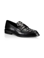 Alexa Eyelet Leather Penny Loafers