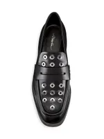 Alexa Eyelet Leather Penny Loafers