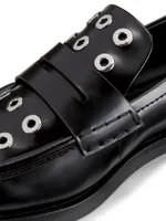 Alexa Eyelet Leather Penny Loafers