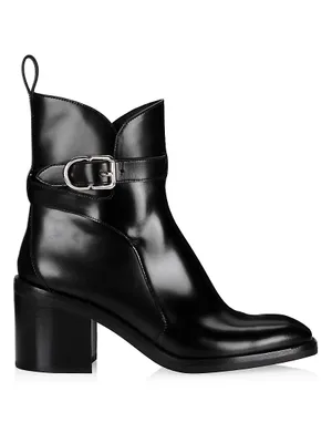 Alexa 70MM Leather Ankle-Strap Booties