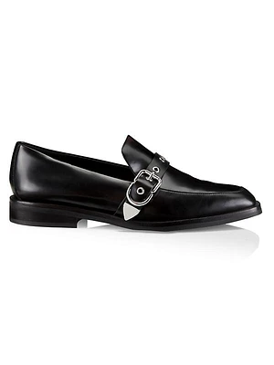 Alexa Eyelet Monkstrap Leather Loafers