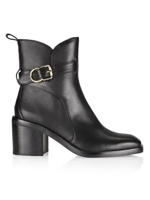 Alexa 70MM Ankle-Strap Leather Boots