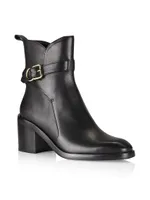 Alexa 70MM Ankle-Strap Leather Boots