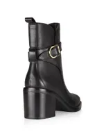 Alexa 70MM Ankle-Strap Leather Boots