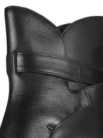 Alexa 70MM Ankle-Strap Leather Boots